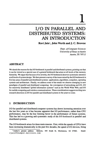 Input/Output in Parallel and Distributed Computer Systems (Softcover Reprint of the Original 1st 1996)