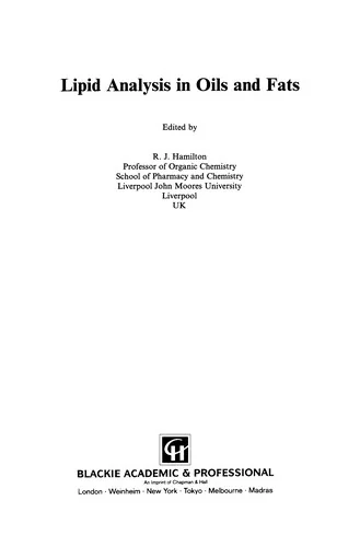 Lipid Analysis in Oils and Fats (1998)