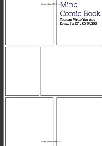 Mind Comic Book - 6 Panel,7"x10", 80 Pages, Make Your Own Comic Books