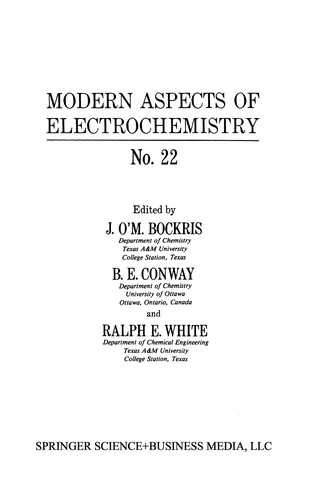 Modern Aspects of Electrochemistry (Softcover Reprint of the Original 1st 1992)